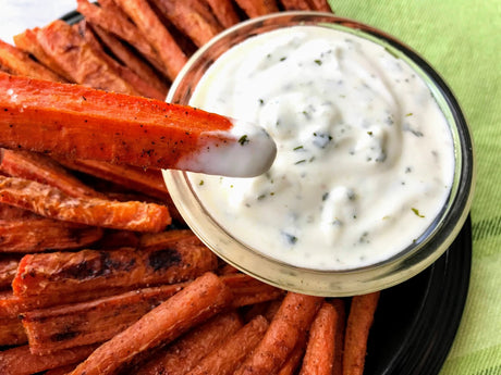 Roasted Carrots with Cilantro Yogurt Dip
