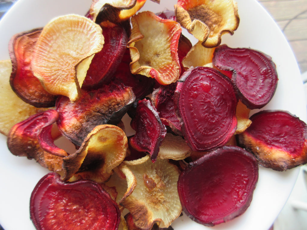 Baked Beet and Turnip Chips