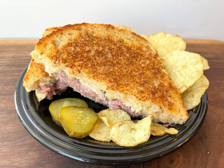 Corned Beef and Sauerkraut Sandwich on Sourdough Bread