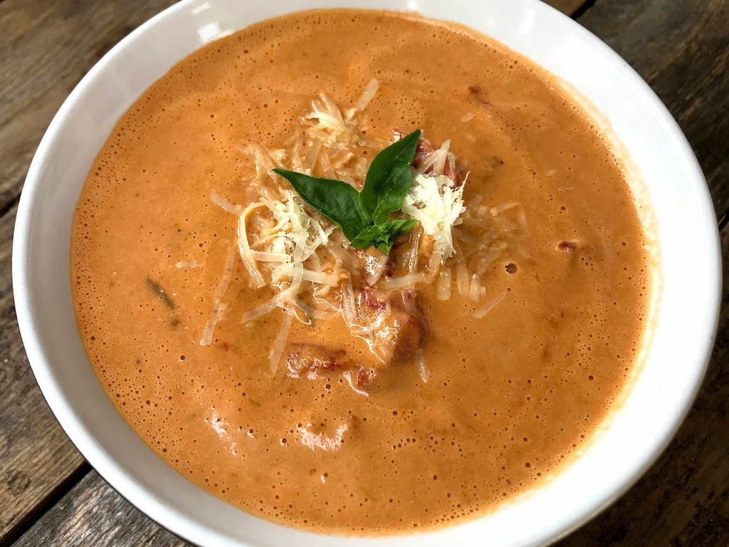 Roasted Garlic and Heirloom Tomato Soup