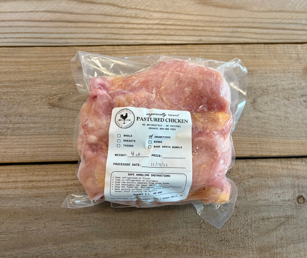 Organically-Fed Chicken Drumsticks (4 ct)