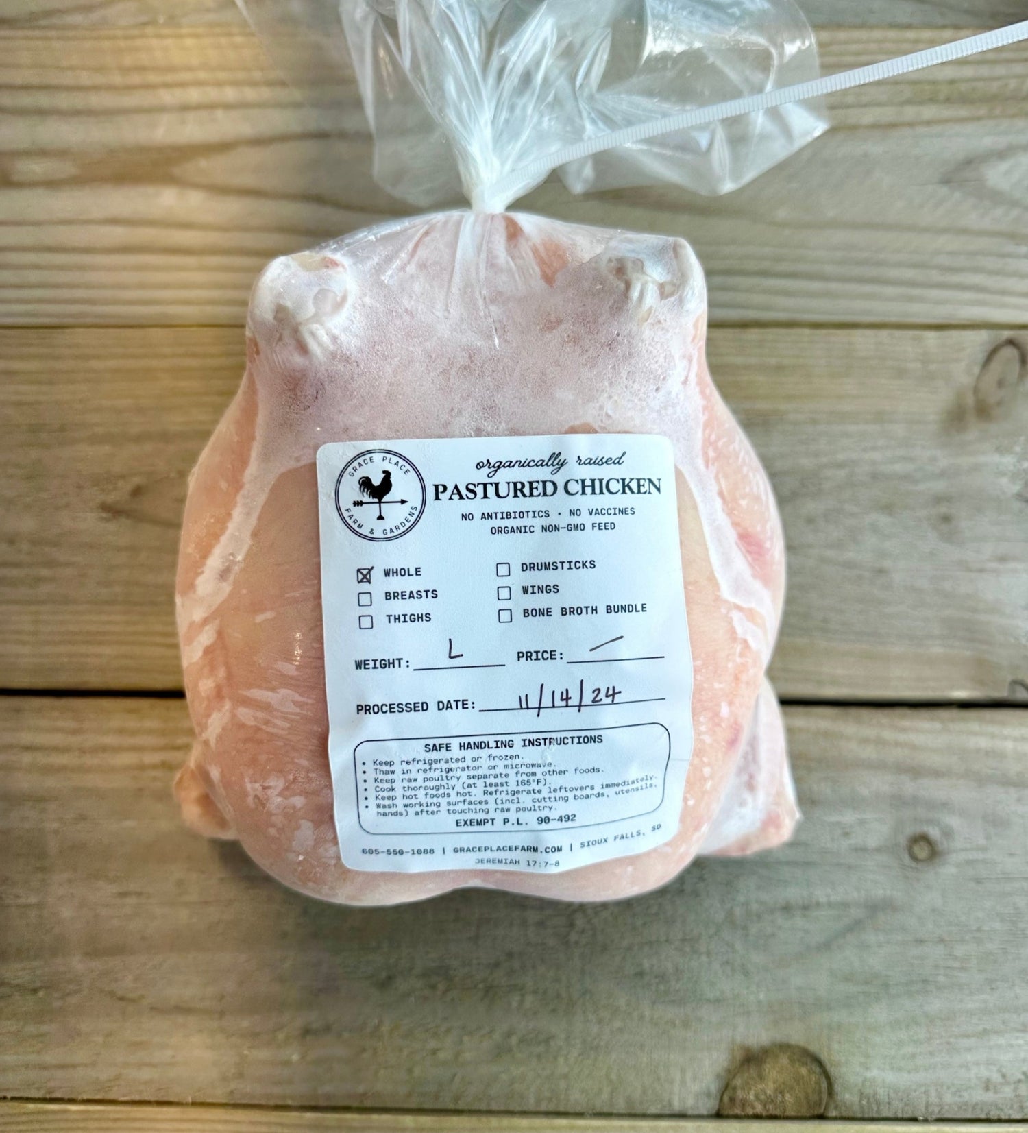 Organically-Fed Whole Chicken