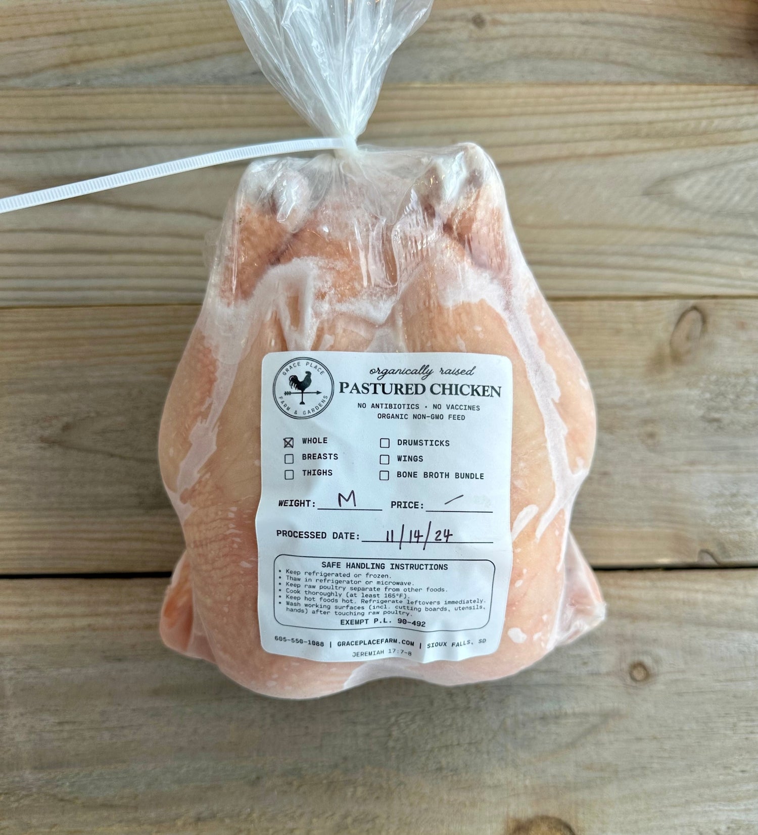 Organically-Fed Whole Chicken