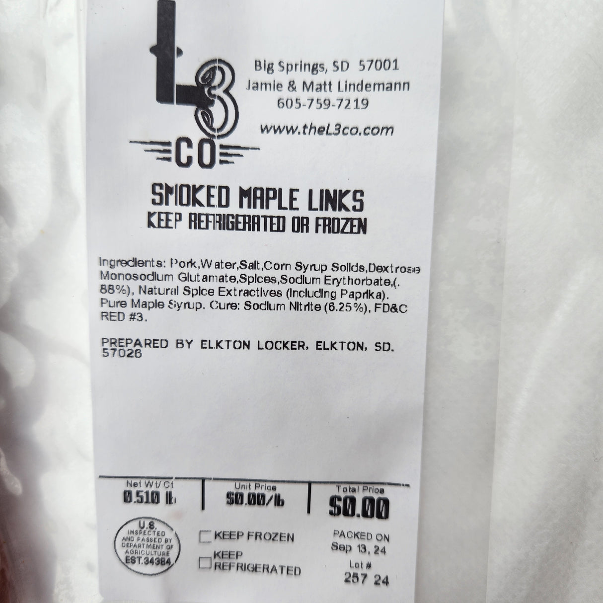 Pasture Raised Pork Smoked Maple Links, 8 oz