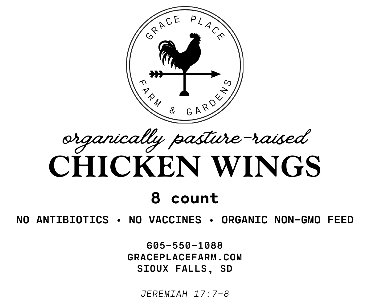 Organically-Fed Chicken Wings (8 ct)