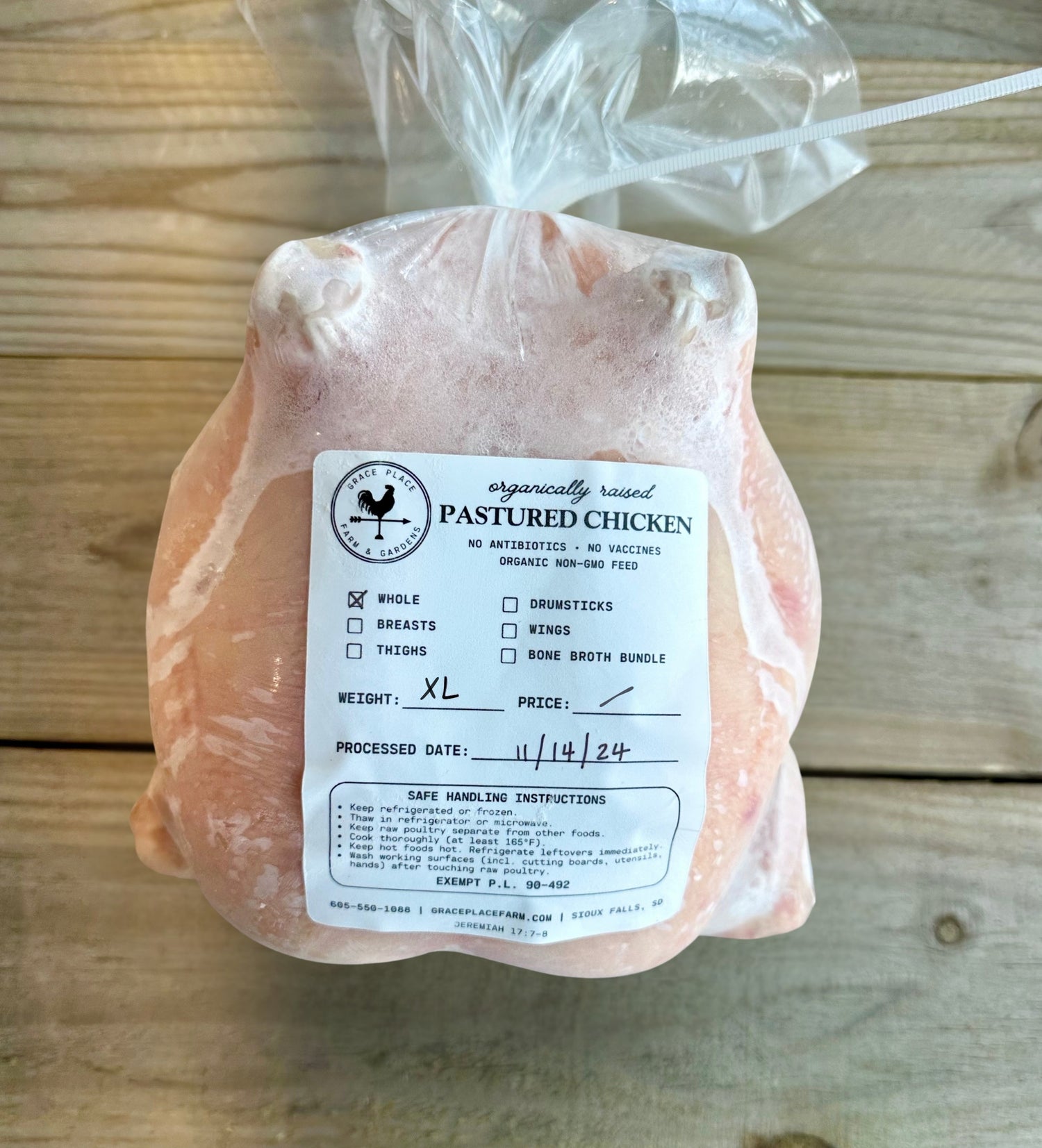 Organically-Fed Whole Chicken