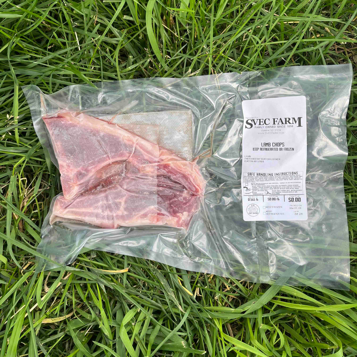 Svec Grassfed Lamb Chops, .5 lb 2-pack