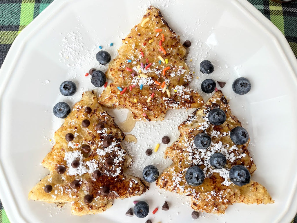 Christmas Tree French Toast with Gingerbread Honey
