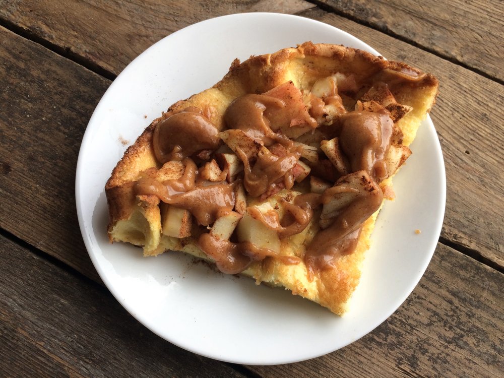 Dutch Baby with Apples and Almond Butter Sauce (gluten and grain free!)