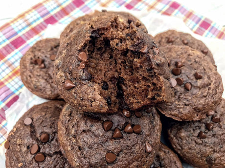 Grain Free Double Chocolate Banana Muffins with Flax and Honey