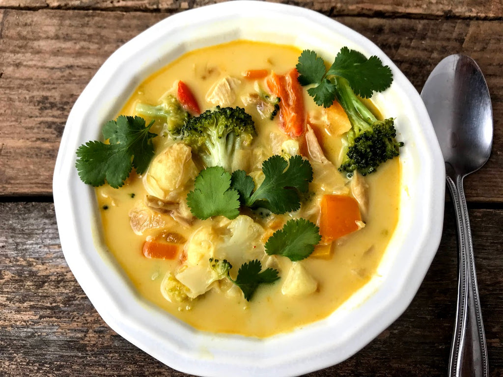 Rainbow Chicken Curry Soup