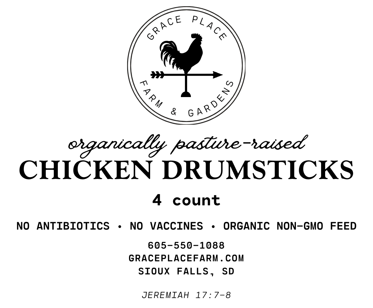 Organically-Fed Chicken Drumsticks (4 ct)
