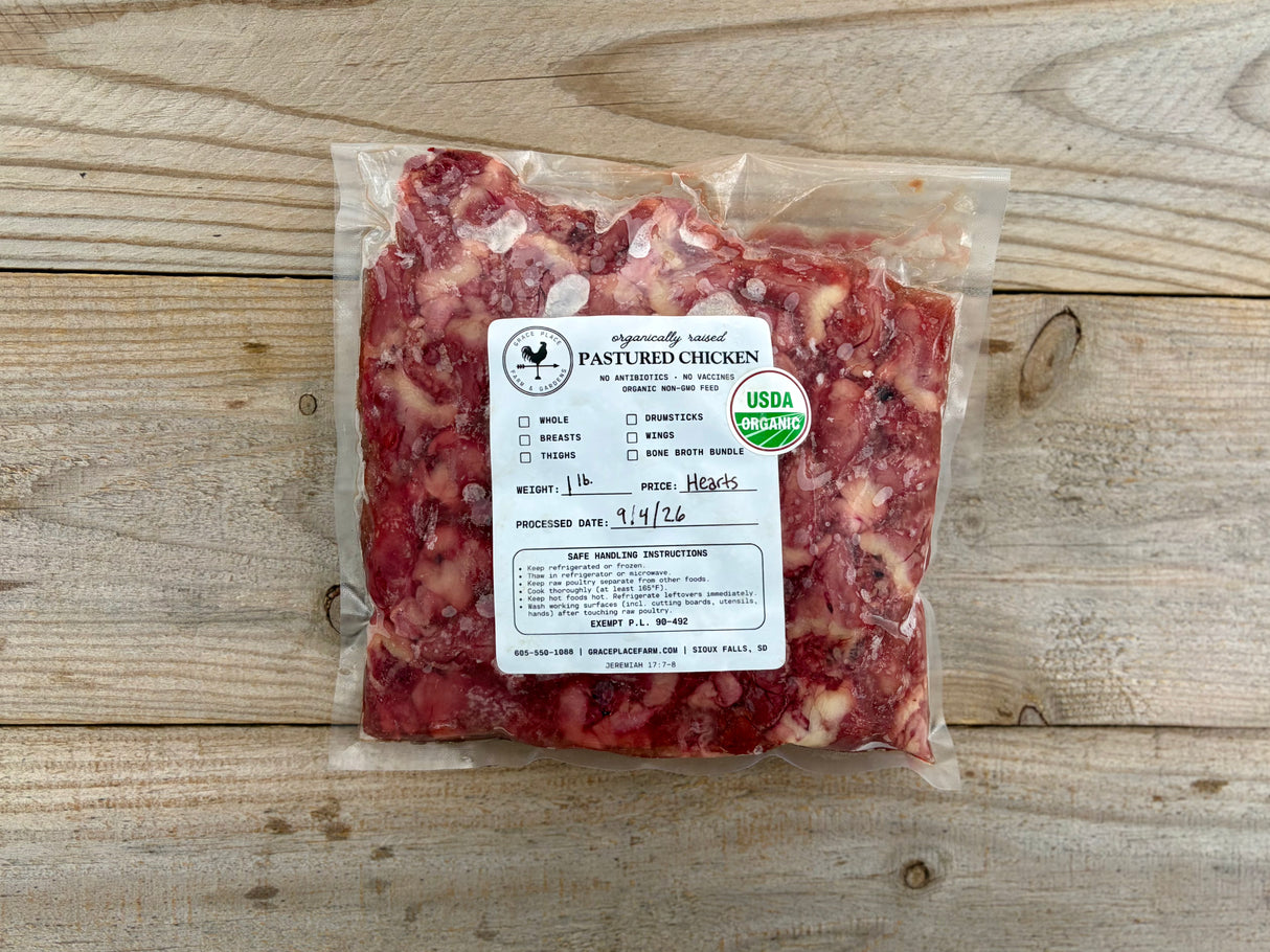 Organic Chicken Hearts (1 lb)