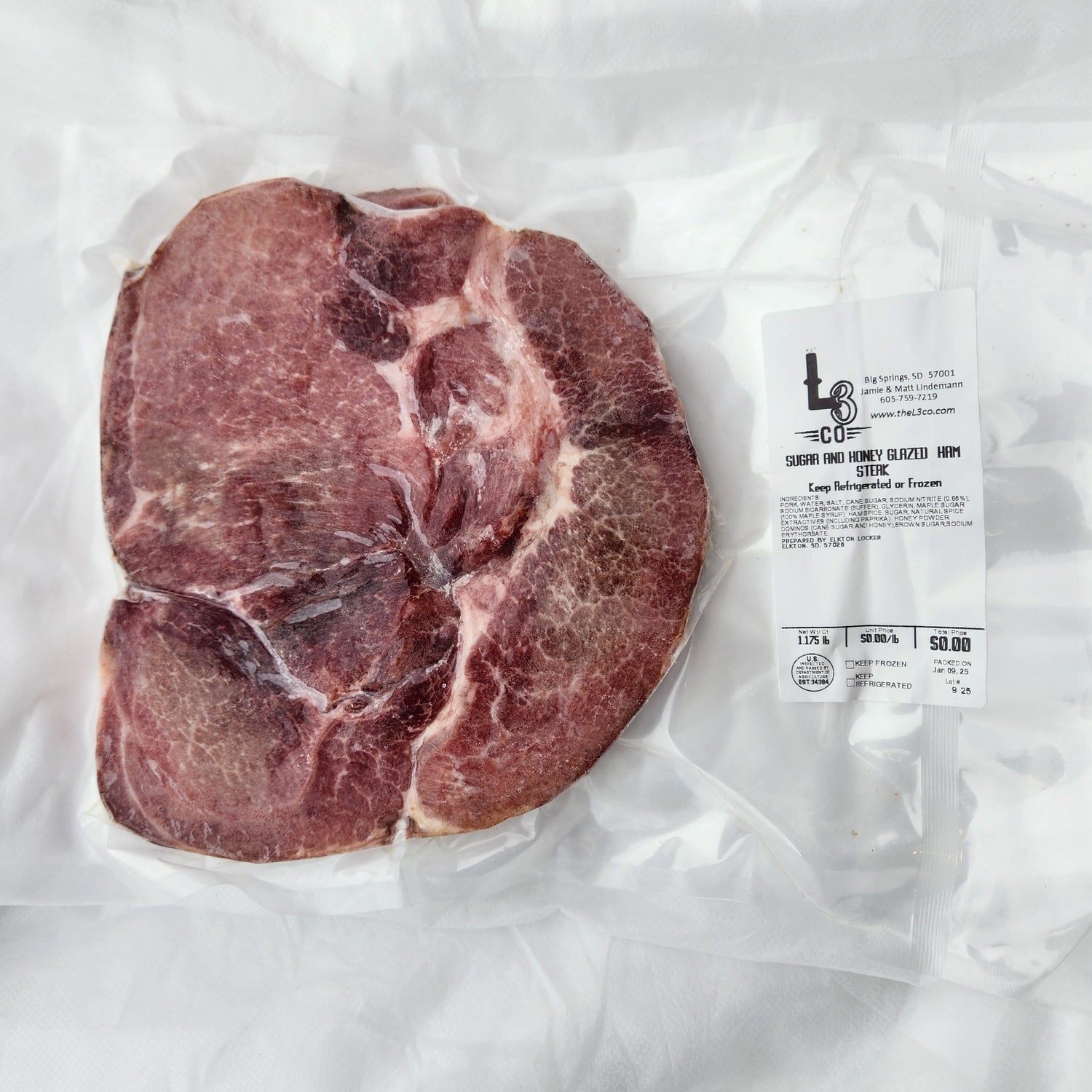 Pasture Raised Sugar and Honey Glazed Ham Steak