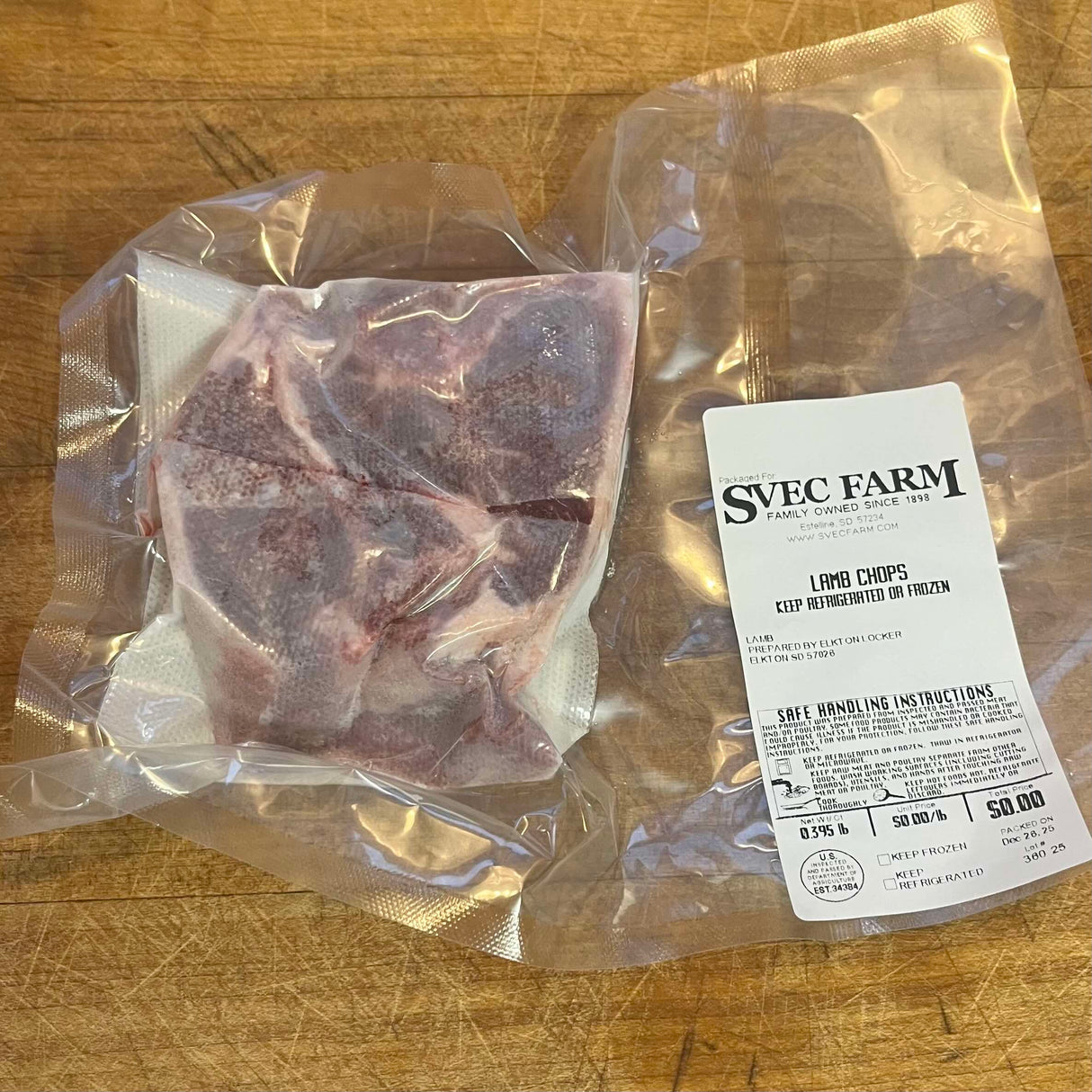 Svec Grassfed Lamb Chops, .3 lb 2-pack